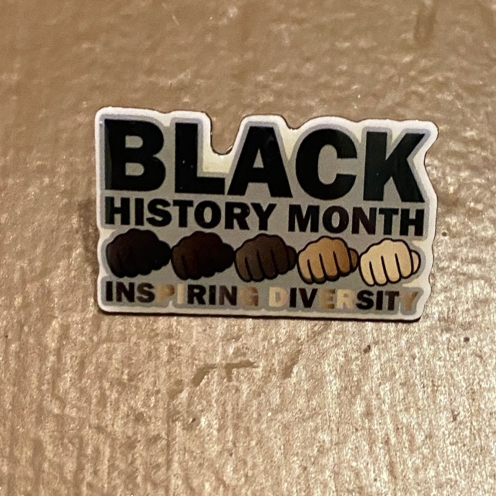 Black History Month Inspiring Diversity Enamel Pin - Fist Design